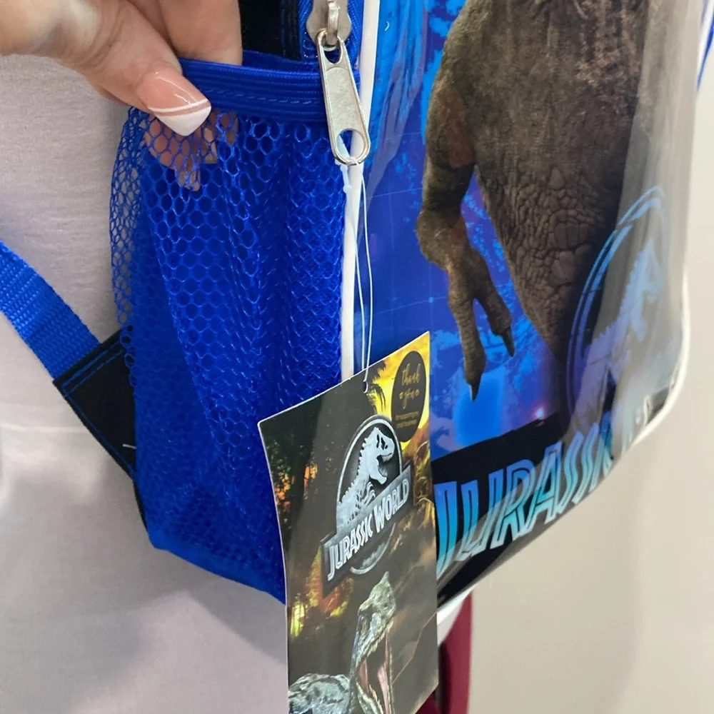 NWT Jurassic World T Rex Raptor Blue Backpack
